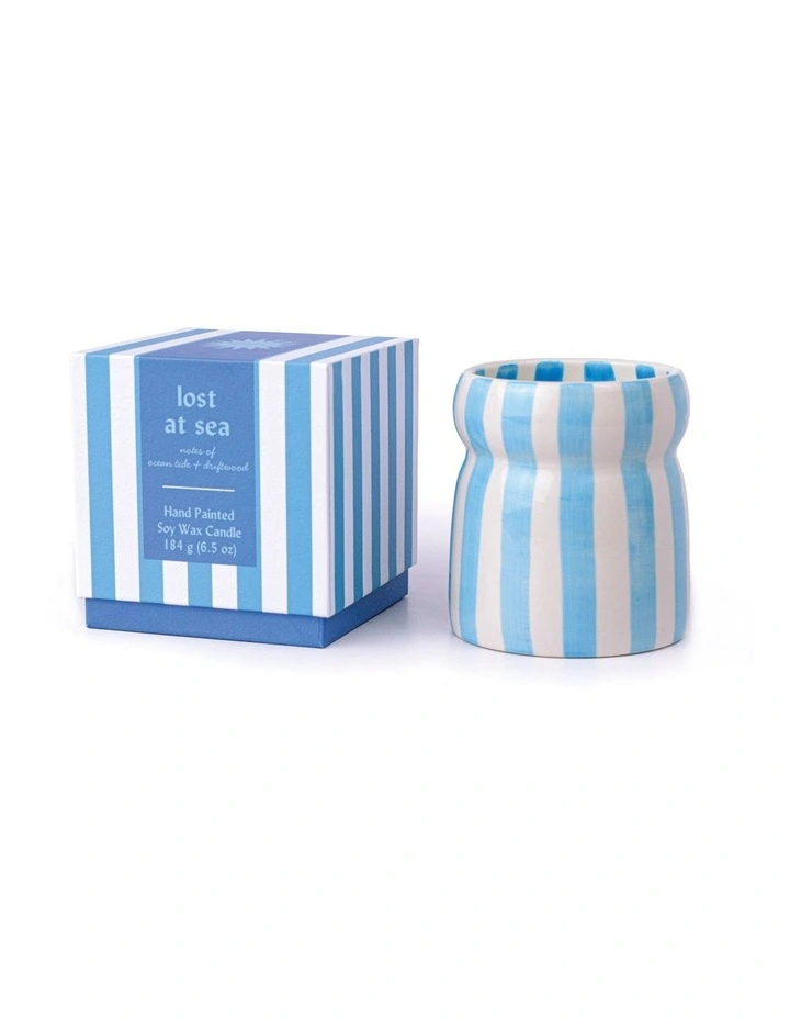 Cabana Striped Ceramic Candle - image 1