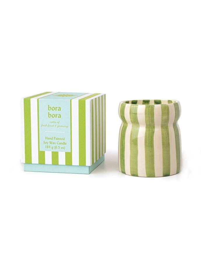 Cabana Striped Ceramic Candle image 1