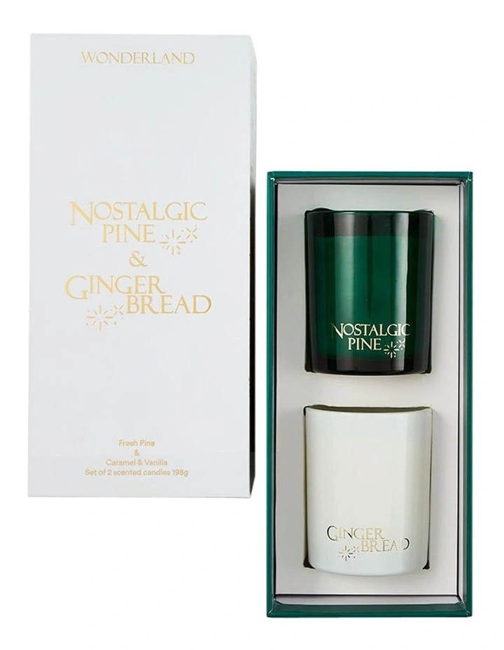 Wonderland Nostalgic Pine/Gingerbread Candle 198g Set Of 2 image 3