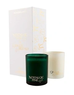 Wonderland Nostalgic Pine Gingerbread Candle 198g Set Of 2