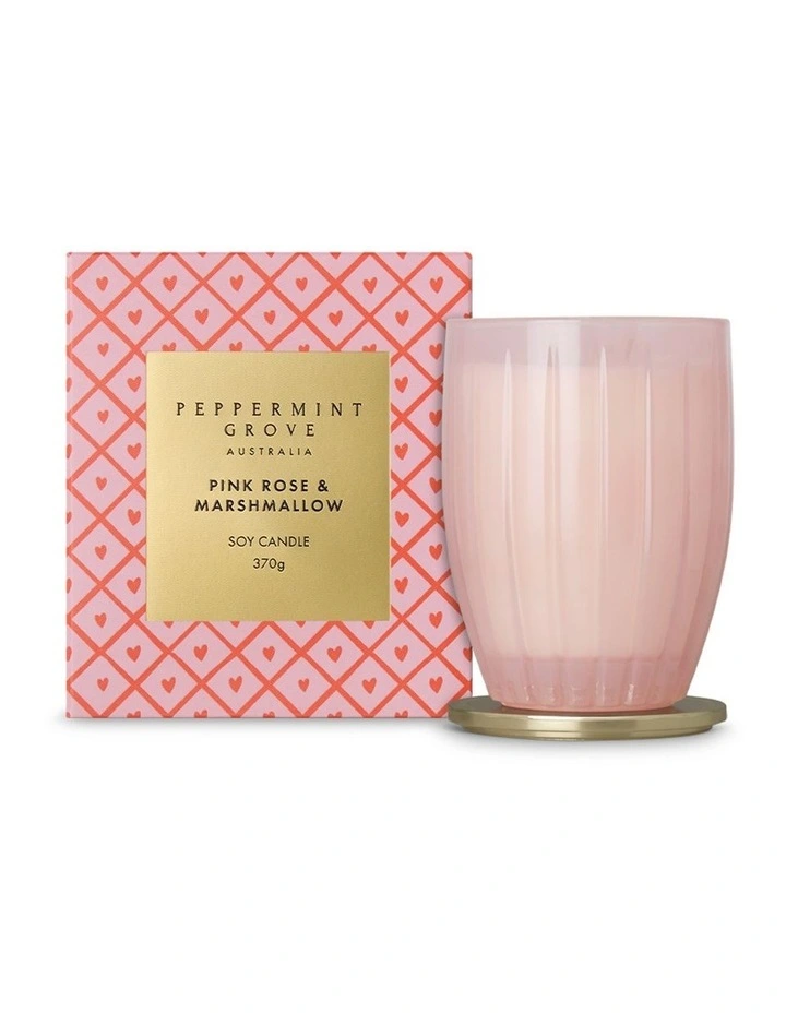 Pink Rose Marshmallow Candle 370g image 1
