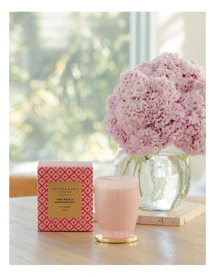 Pink Rose Marshmallow Candle 370g image 6