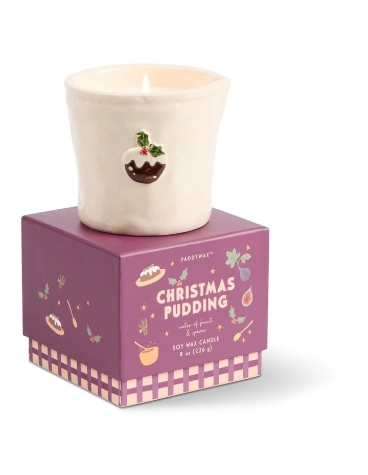 Bistro 8oz Ceramic w/ Embossed Christmas Pudding & Printed Box - Christmas Pudding image 1