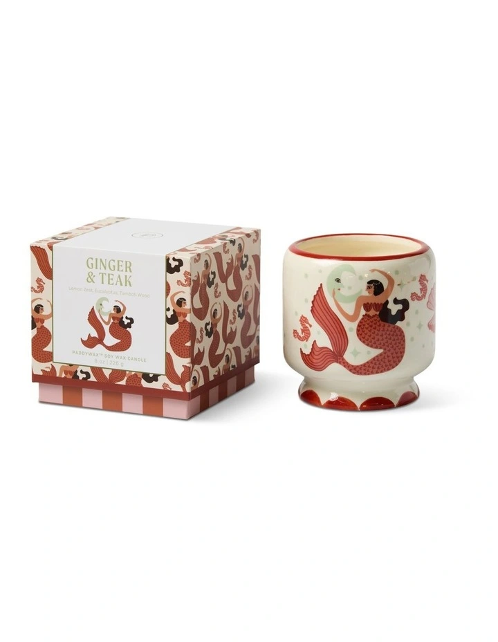 A Dopo 8 Oz Handpainted Mermaid & Moon - Ginger & Teak image 1