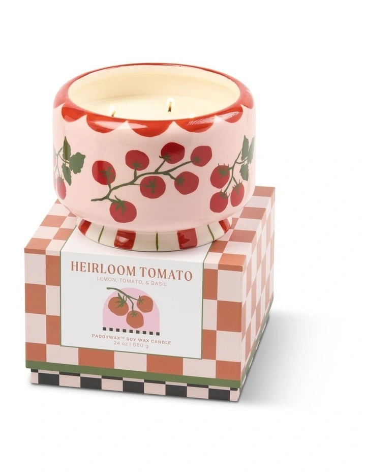 A dopo 24 oz Ceramic Tomato Vine Candle - Heirloom Tomato image 2