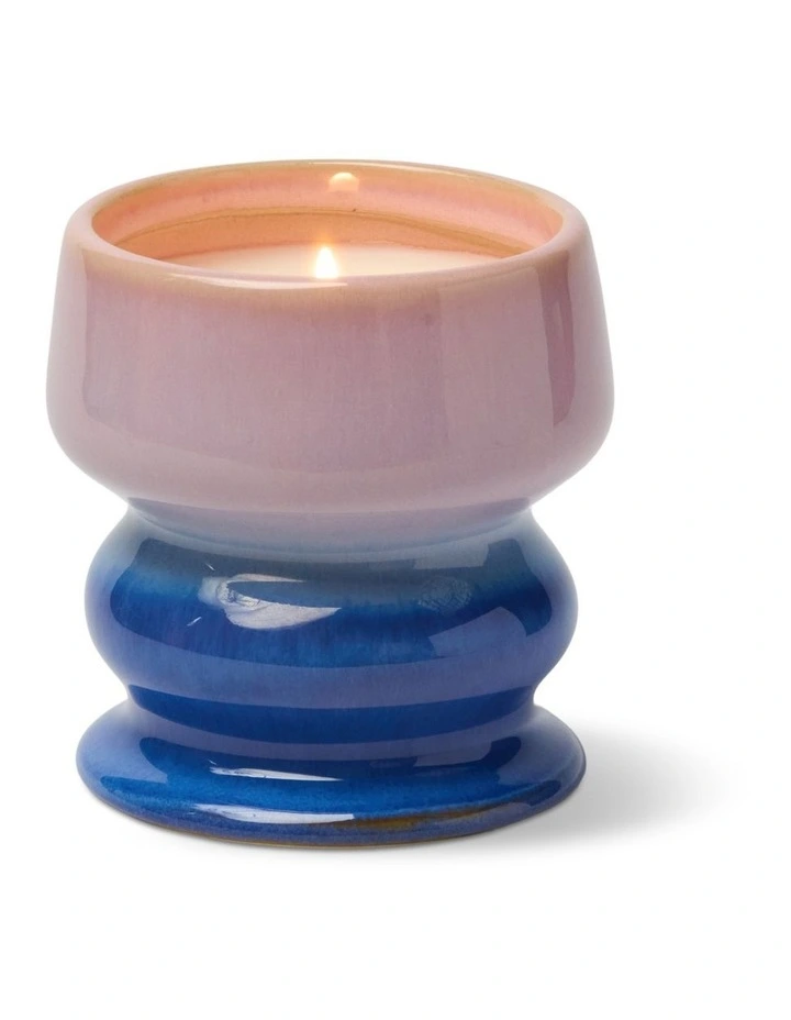 Melt 8.5oz Ombre Reactive Dyed Ceramic Candle with Printed Box in Teakwood & Jasmine image 2