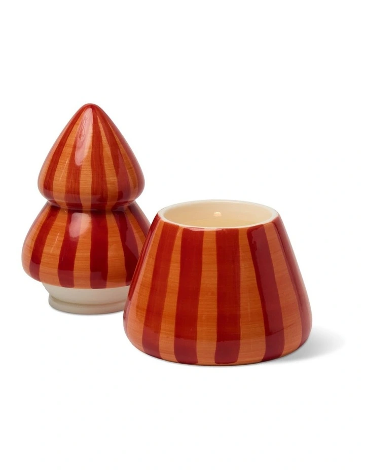 Cabana Christmas 9oz Hand Painted Striped Tree - Spiced Apple image 2