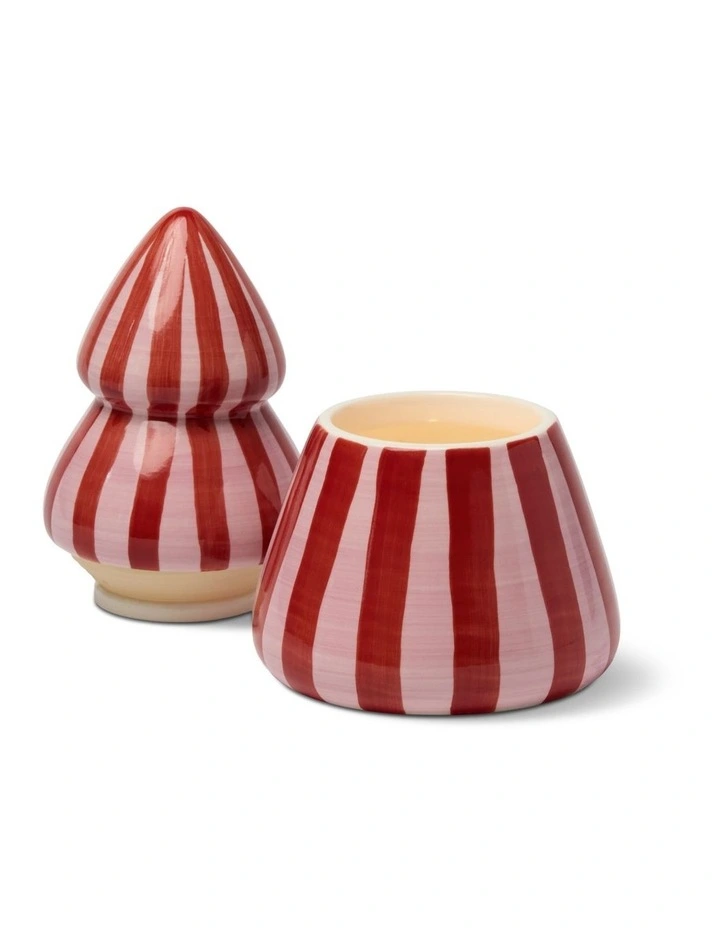 Cabana Christmas 9oz Hand Painted Striped Tree in Pink Peppermint image 2