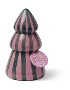 Cabana Christmas 9oz Hand Painted Striped Tree - Cinnamon & Clove
