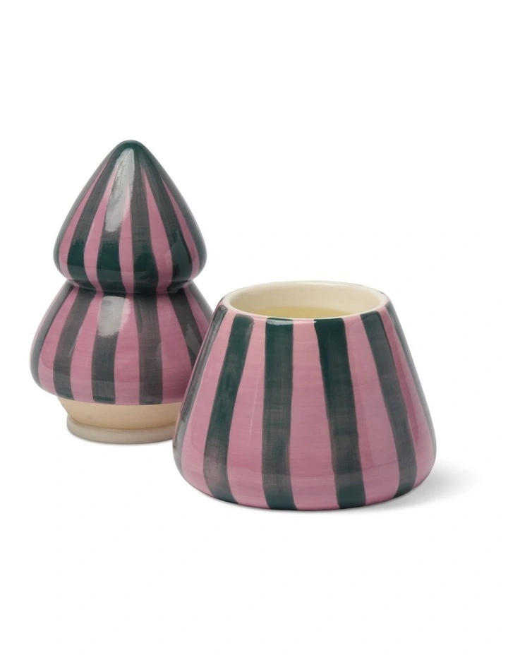 Cabana Christmas 9oz Hand Painted Striped Tree - Cinnamon & Clove image 2
