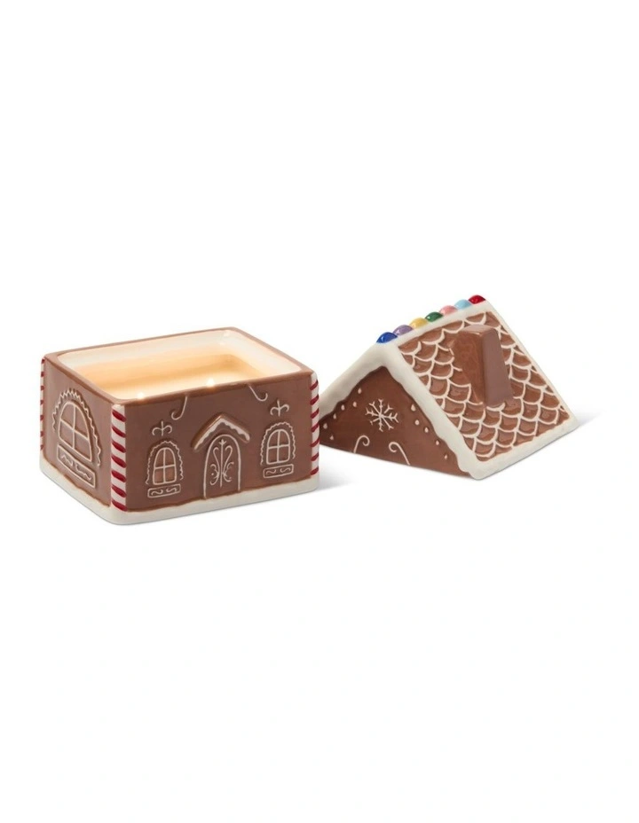 Gingerbread 9.5oz Ceramic House Candle - Gingerbread image 2