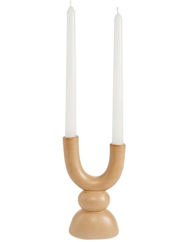 Double Candle Holder in Clay image 1