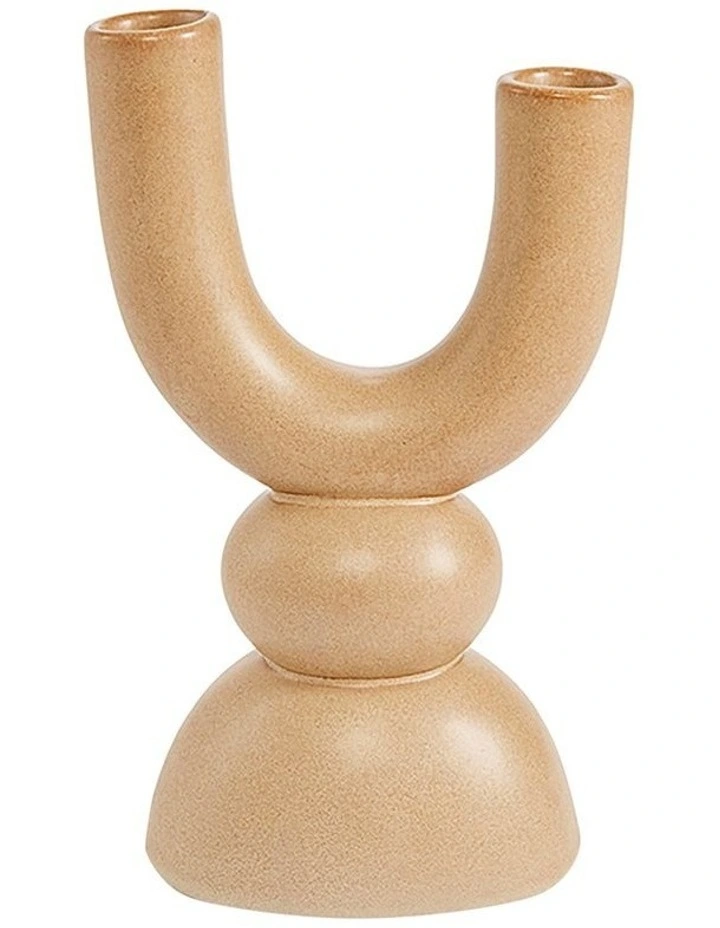 Double Candle Holder in Clay image 2