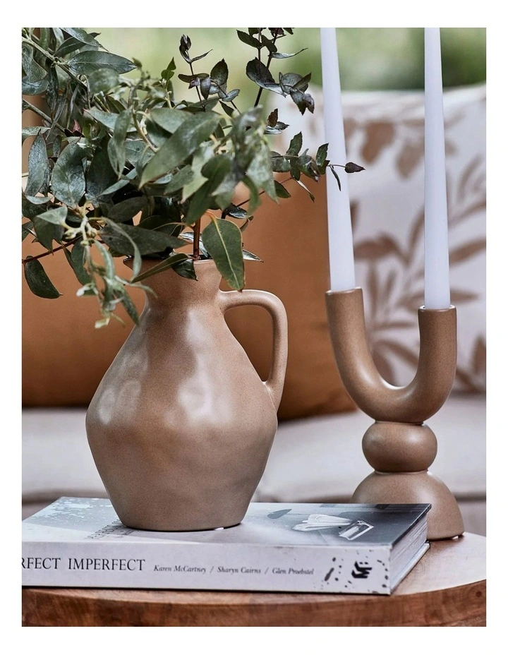 Double Candle Holder in Clay image 3