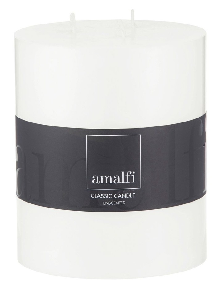 Classic Unscented Wide 3 Wick Pillar Candle 12.5x15cm in White