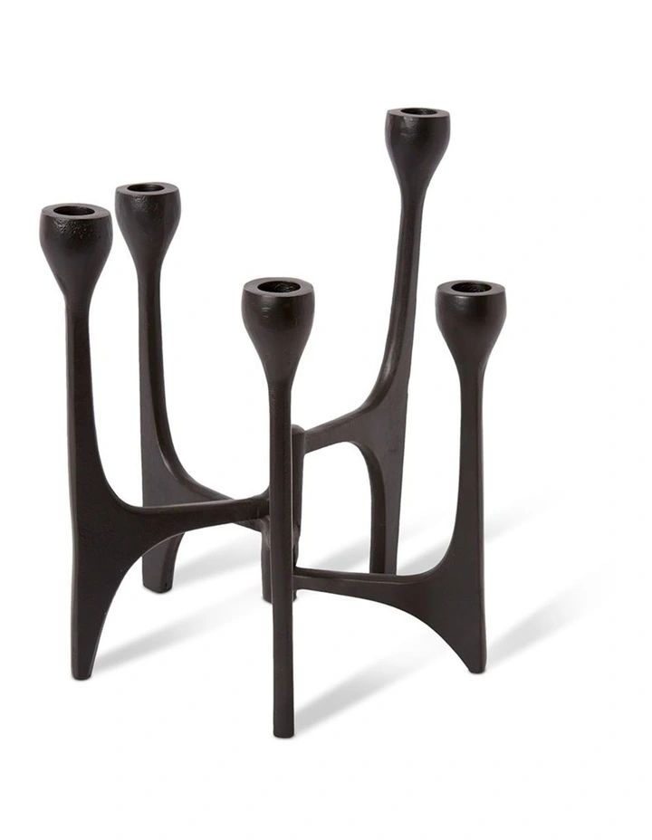 Massimo Candle Holder 29cm in Black image 1