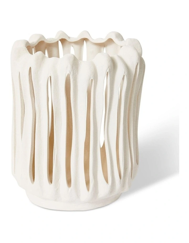 Nisha Candle Holder in White 28cm image 1