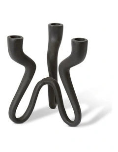 Laquan Candle Holder 21cm in Black