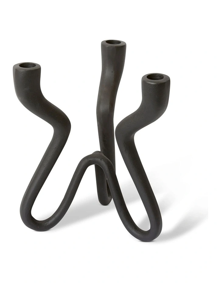 Laquan Candle Holder 25cm in Black image 1