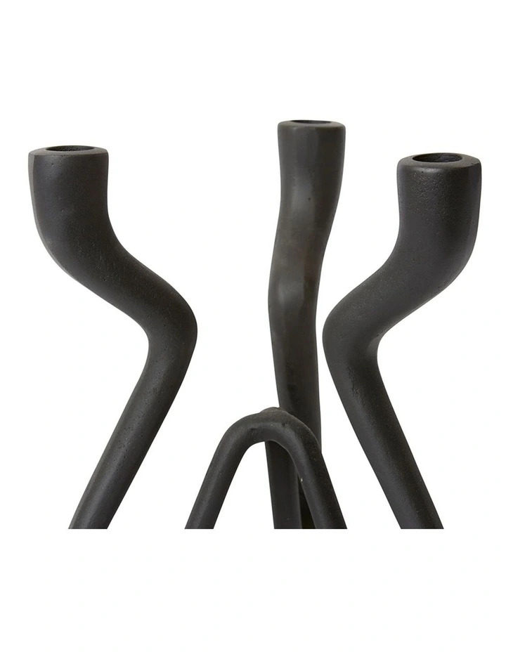 Laquan Candle Holder 25cm in Black image 2