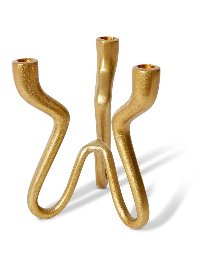 Laquan Candle Holder 25cm in Gold image 2