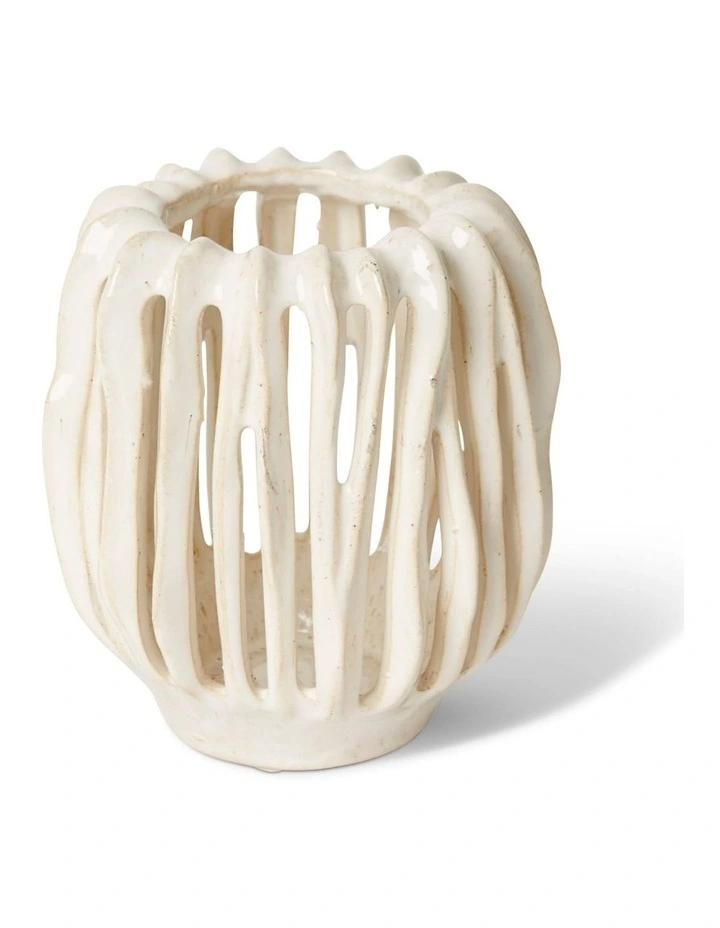 Onyeka Tall Candle Holder 17cm in White image 1