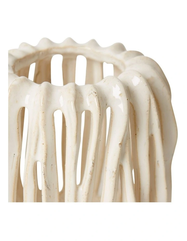 Onyeka Tall Candle Holder 17cm in White image 2