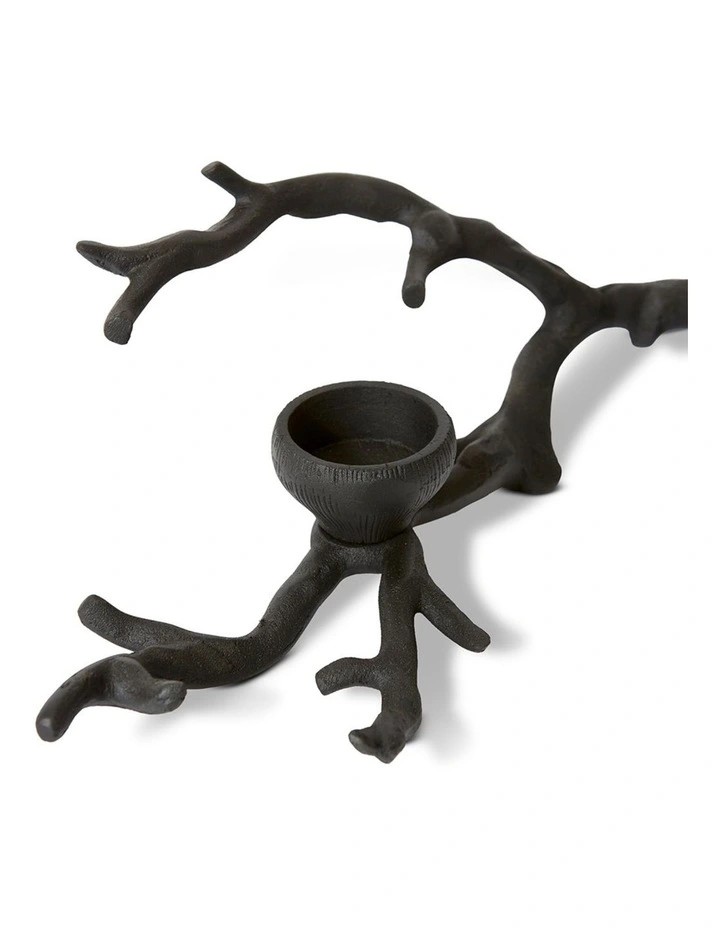 Branch Tealight Candle Holder Small in Black image 2