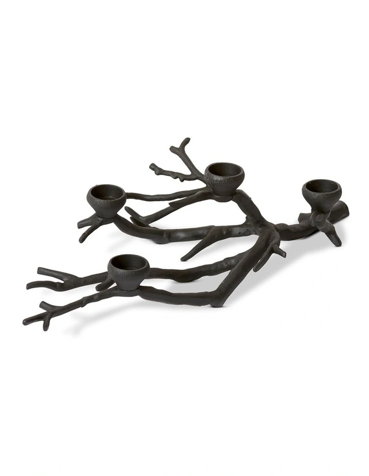 Branch Tealight Candle Holder Large in Black image 1