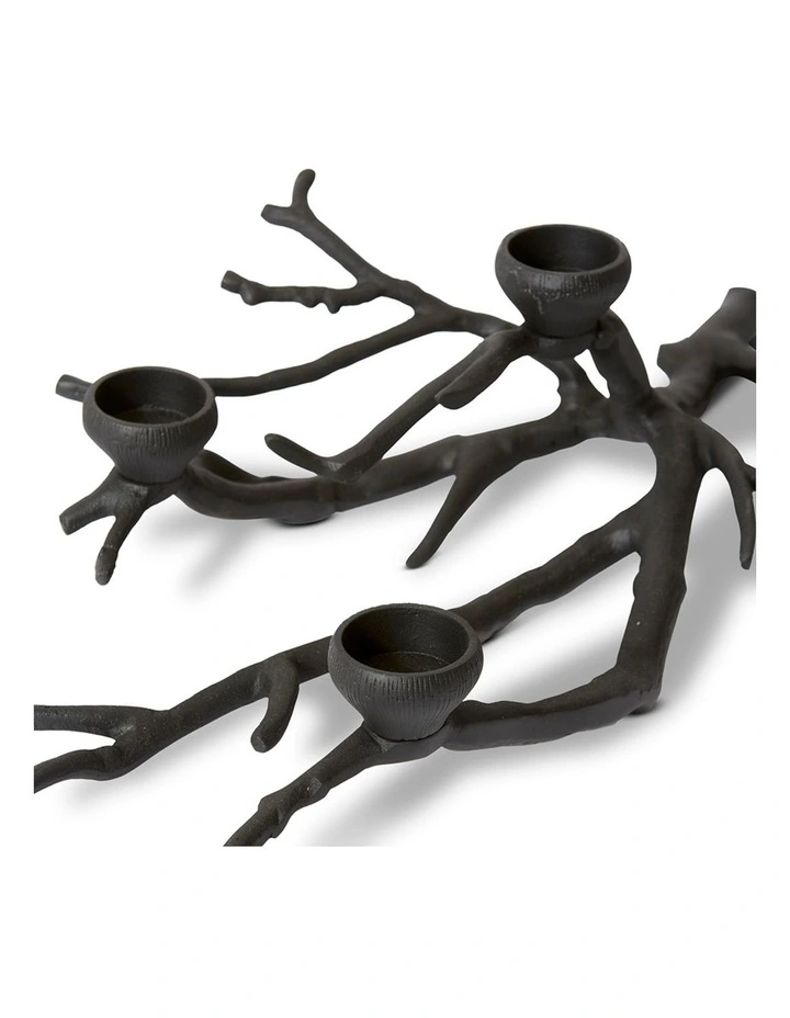 Branch Tealight Candle Holder Large in Black image 2