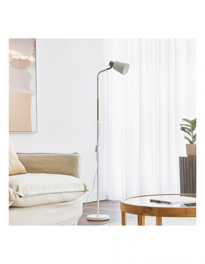 Avi Floor Lamp 149cm in White image 2