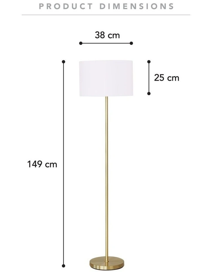 Ella Floor Lamp 149cm in Gold image 3