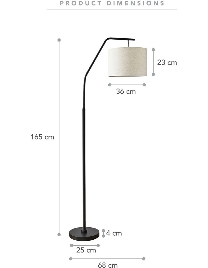 Astrid Hanging Floor Lamp 165cm in Black image 3