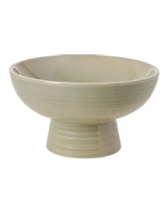 Ceramic Pedestal Bowl D30XH17cm in Sage Green