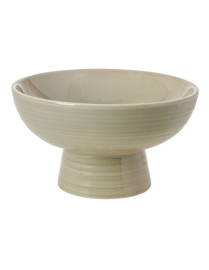 Ceramic Pedestal Bowl D30XH17cm in Sage Green image 1