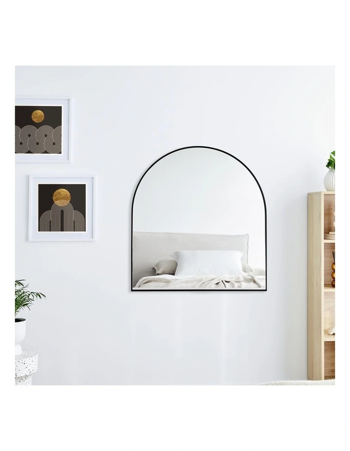 Naomi Large Arch Mirror 85cm in Black image 6
