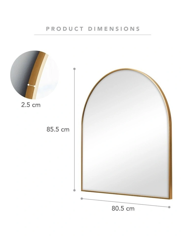 Naomi Large Arch Mirror 85cm in Gold image 3