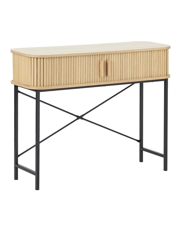 Haven Sliding Door Console Table 100cm in Natural image 1
