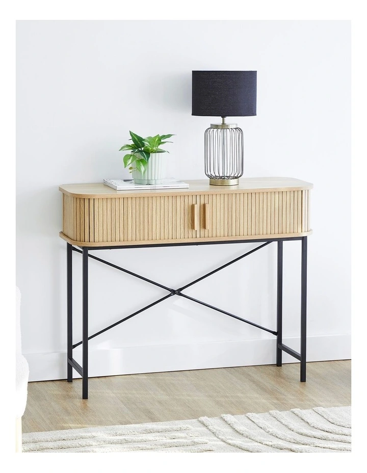 Haven Sliding Door Console Table 100cm in Natural image 2