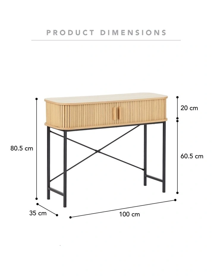 Haven Sliding Door Console Table 100cm in Natural image 3