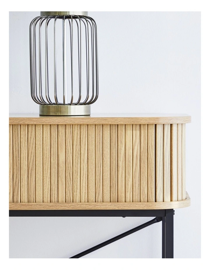Haven Sliding Door Console Table 100cm in Natural image 4