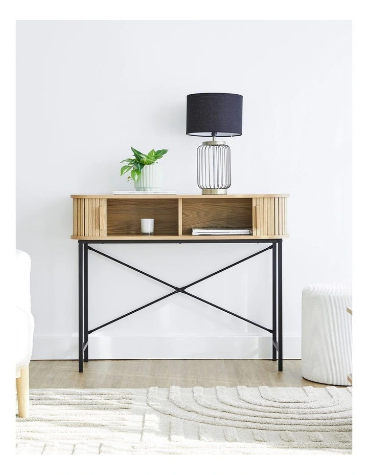 Haven Sliding Door Console Table 100cm in Natural image 5