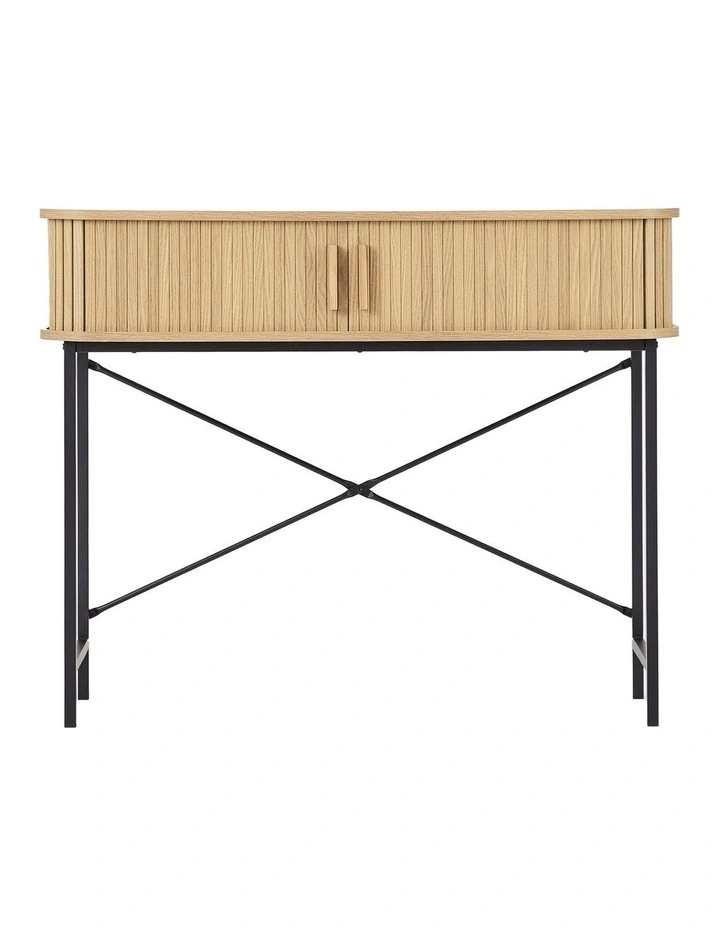 Haven Sliding Door Console Table 100cm in Natural image 7