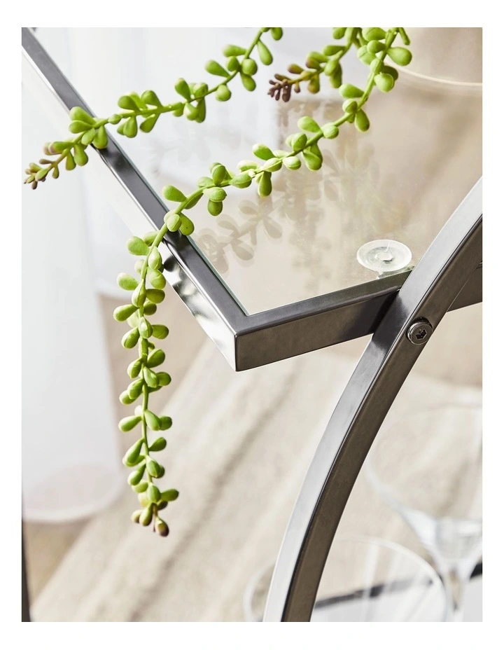 Otis 86cm Steel Arch Bar Cart in Black image 4