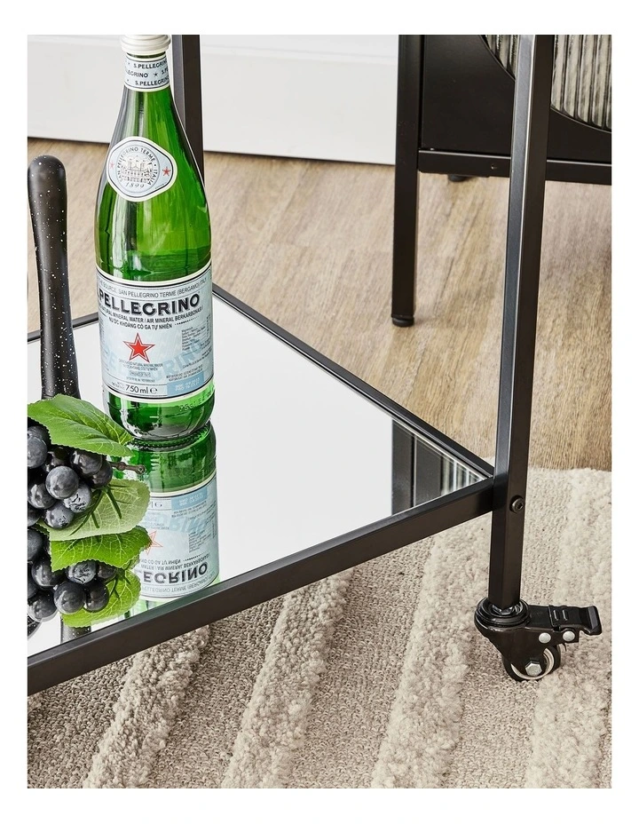 Otis 86cm Steel Arch Bar Cart in Black image 5