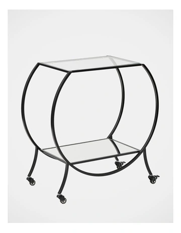 Oliver 86cm Steel Arch Bar Cart in Black