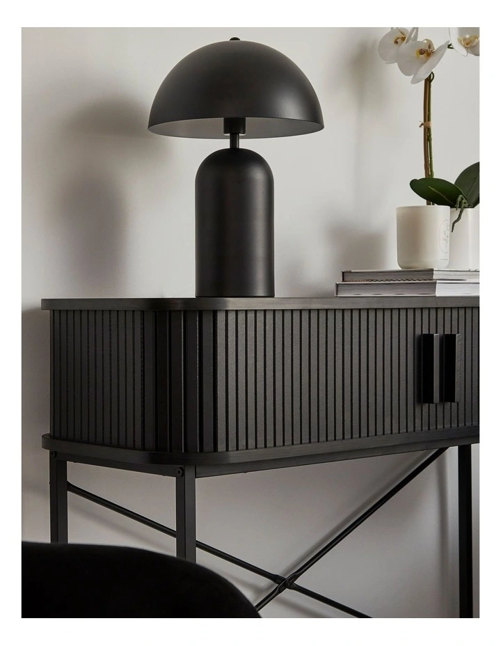 Haven Sliding Door Console Table 100cm in Black image 4