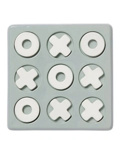 Ceramic Tic Tac Toe 26X26X3.5cm in Blue/White