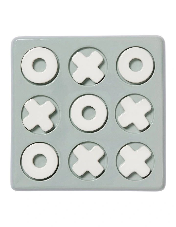 Ceramic Tic Tac Toe 26X26X3.5cm in Blue/White image 1