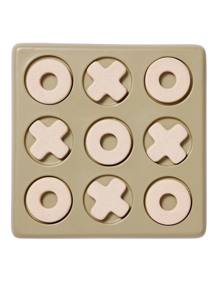 Ceramic Tic Tac Toe 26X26X3.5cm in Green image 1